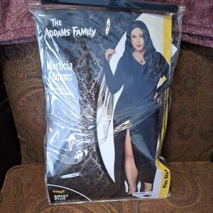 Spirit Black Morticia Addams Costume 1X 18-20 Dress & Neckless Only